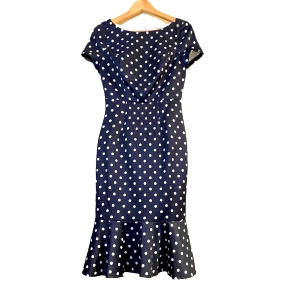 Alisa Pan Black & White Polka Dot Dress Size 8
